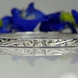 Sterling Silver 4mm Princess Scroll Bangle