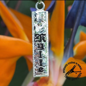 Sterling Silver 8mm Two-Sided Vertical Pendant