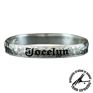 Sterling Silver Personalized Hawaiian Jewelry Bangles - Traditional Design