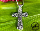 Princess Scroll Mirror Image with Maile Design Cross Pendant