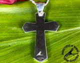 Princess Scroll Mirror Image with Maile Design Cross Pendant