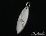 Surfboard Pendant (S) - Curved Modern Plumeria Scroll w/High Polish Finish