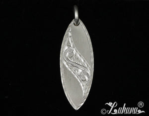 Surfboard Pendant (L) - Curved Modern Princess Scroll w/Rope Border