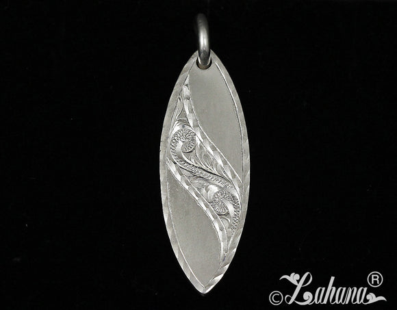 Surfboard Pendant (L) - Curved Modern Princess Scroll w/Rope Border