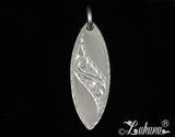 Surfboard Pendant (L) - Curved Modern Princess Scroll w/Rope Border