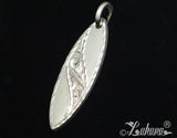 Surfboard Pendant (L) - Curved Modern Princess Scroll w/Rope Border