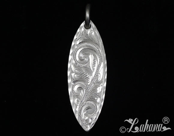 Surfboard Pendant (L) - Intricate Design w/Rope Border