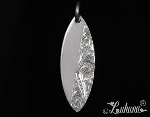 Surfboard Pendant (L) - Slant Modern Princess Scroll w/High Polish Finish