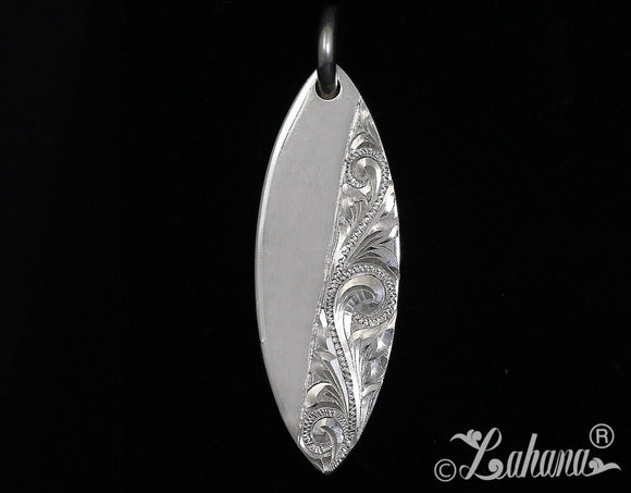 Surfboard Pendant (L) - Slant Modern Princess Scroll w/High Polish Finish