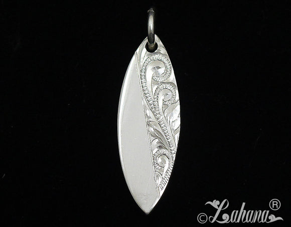 Surfboard Pendant (S) - Slant Modern Princess Scroll w/High Polish Finish