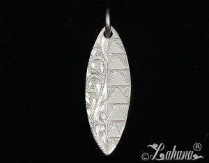 Surfboard Pendant (S) - Tapa & Modern Princess Scroll