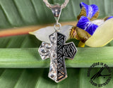 Two-Sided Cross Pendant with Tapa Design