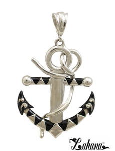 Sterling Silver Anchor W/ Rope Tapa 1 & Shark Tooth Design