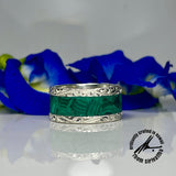 Sterling Silver 12mm Malachite Inlay Ring