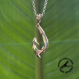 14KYG SOLID M Fishhook Pendant