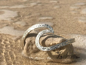 4mm Princess Scroll wave Design Cuff Bangle